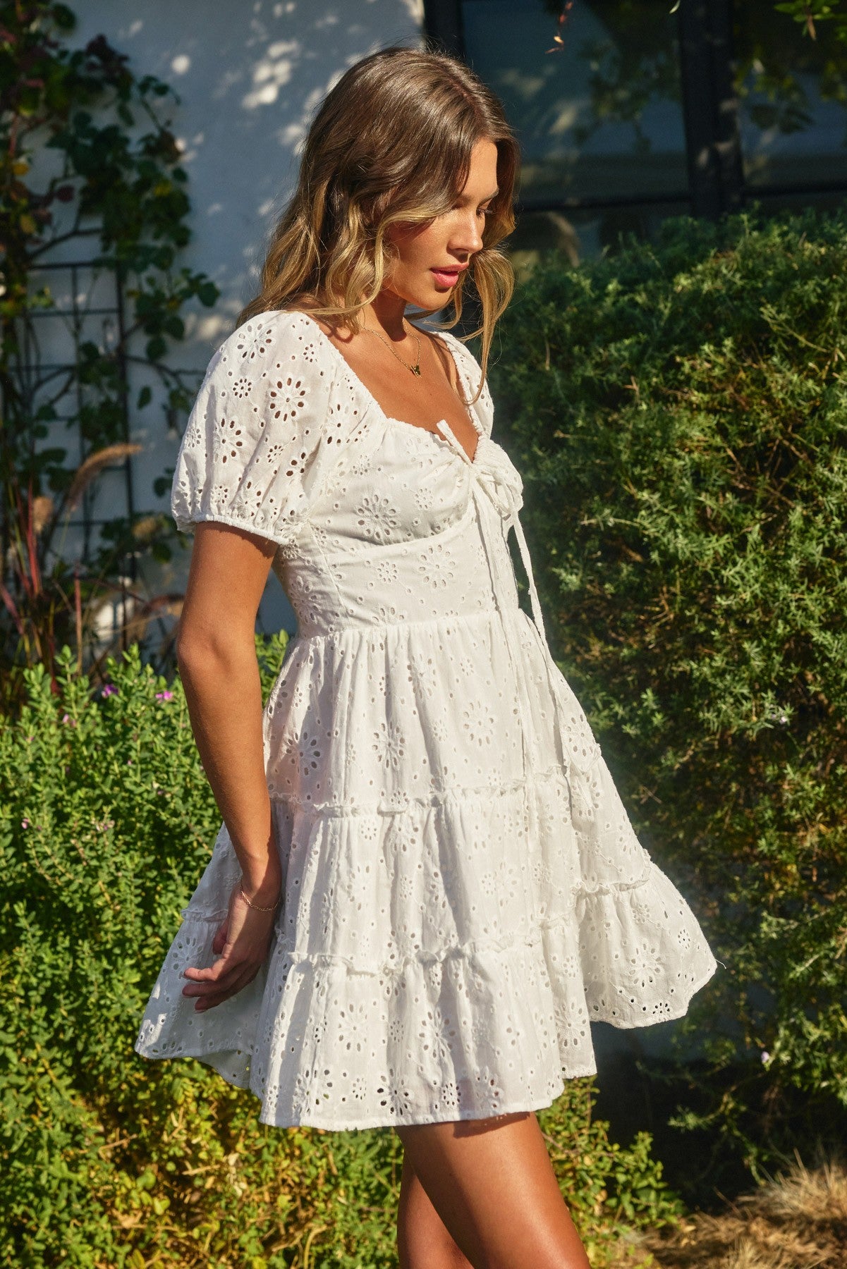 Laters Baby Eyelet Mini Dress