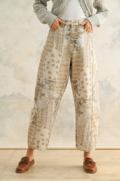 Nic Floral Print Barrel Pants