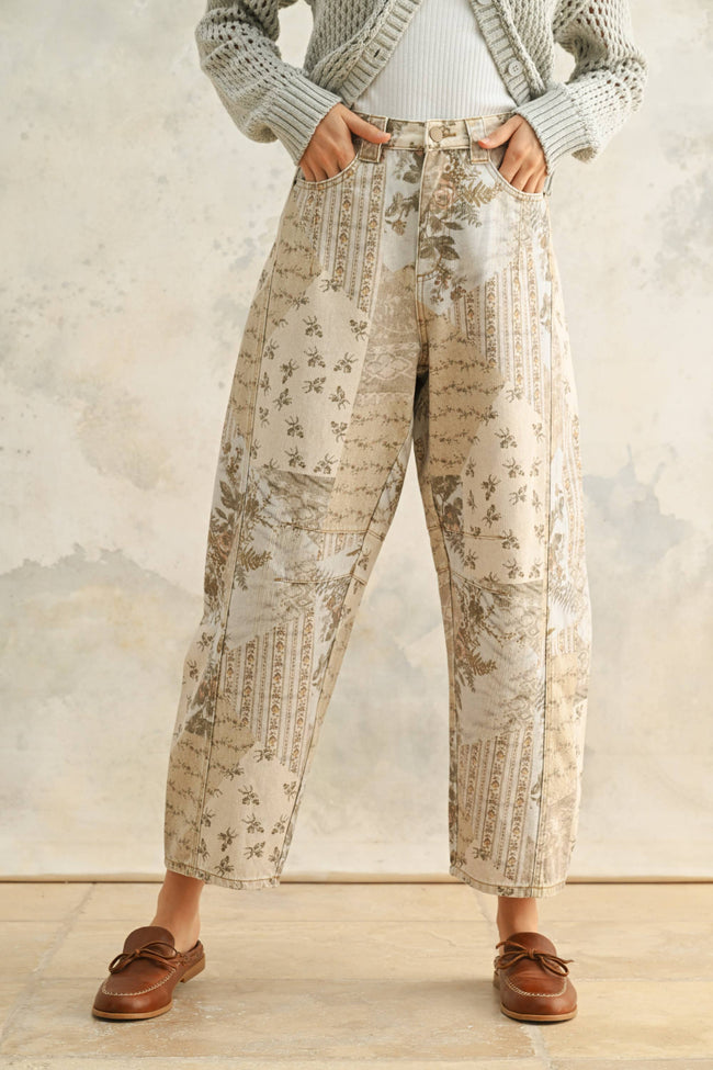 Nic Floral Print Barrel Pants
