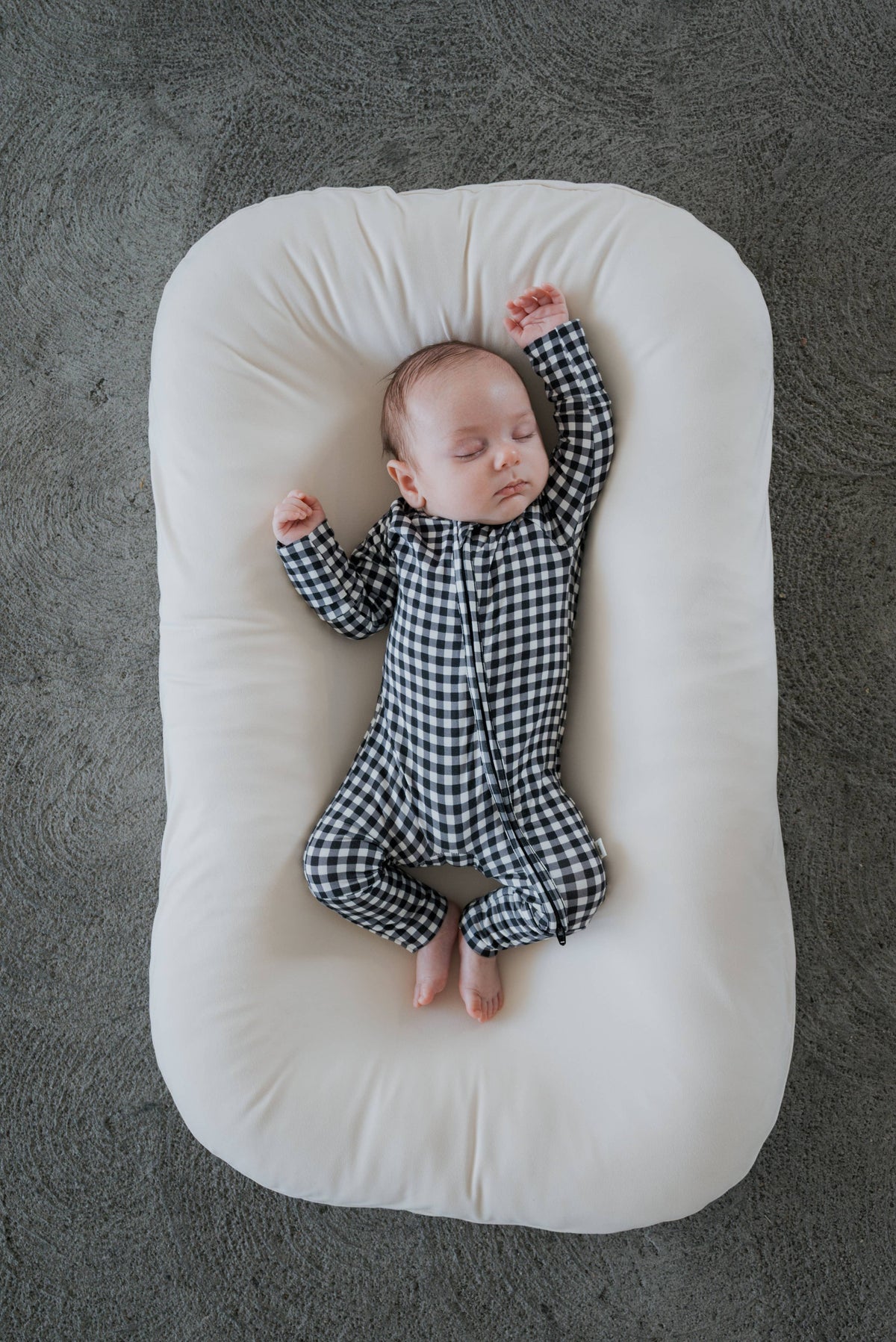 Black Gingham Bamboo Zip Pajamas