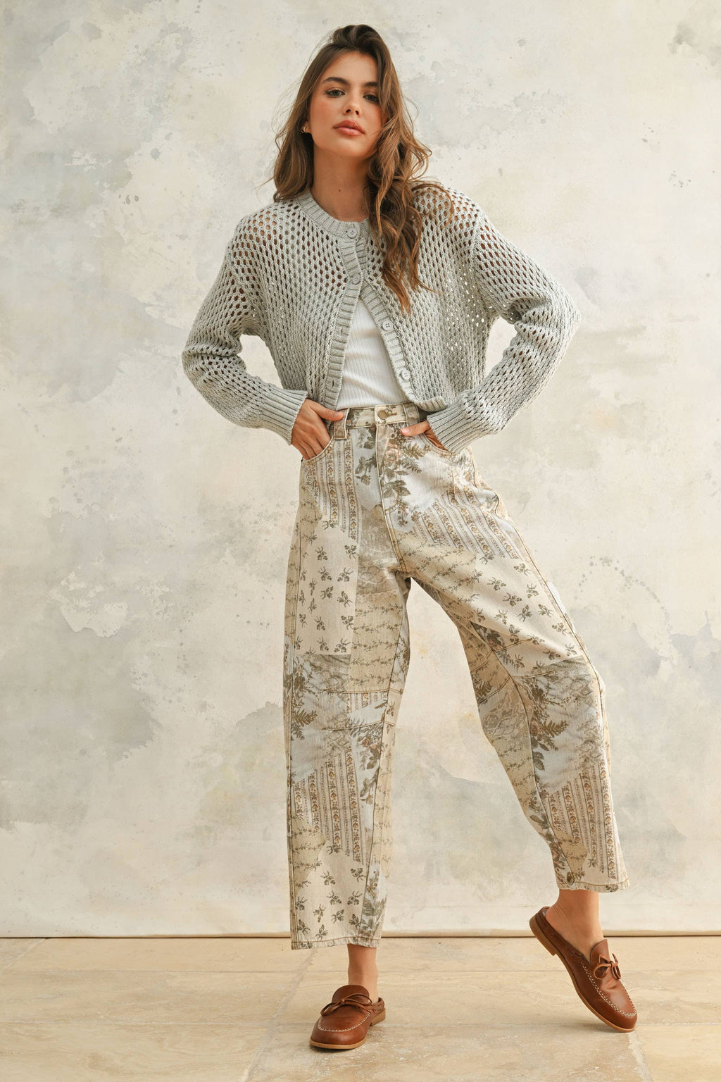 Nic Floral Print Barrel Pants