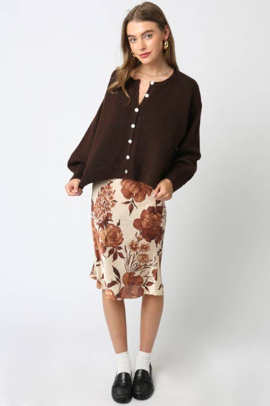 Lina Knit Top in Brown