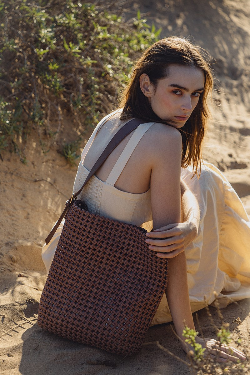 Celine Cocoa Nylon Large Shoulder Bag