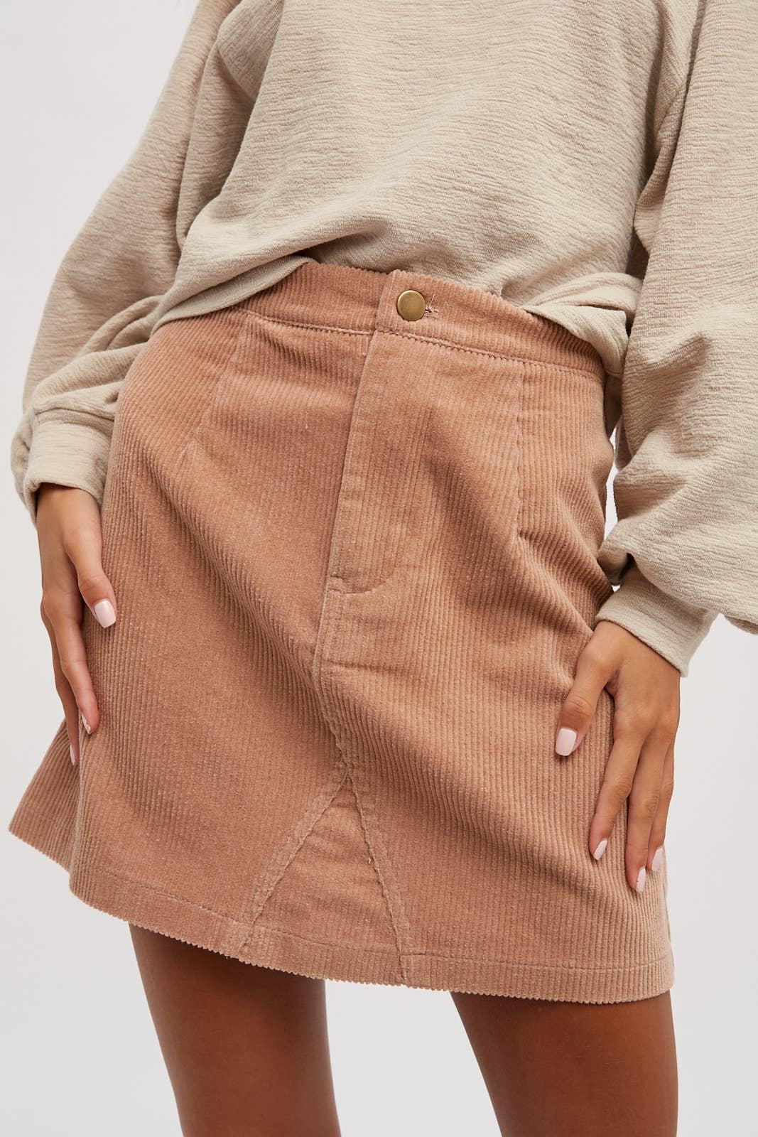 Ziggy Cord Skirt in Mauve