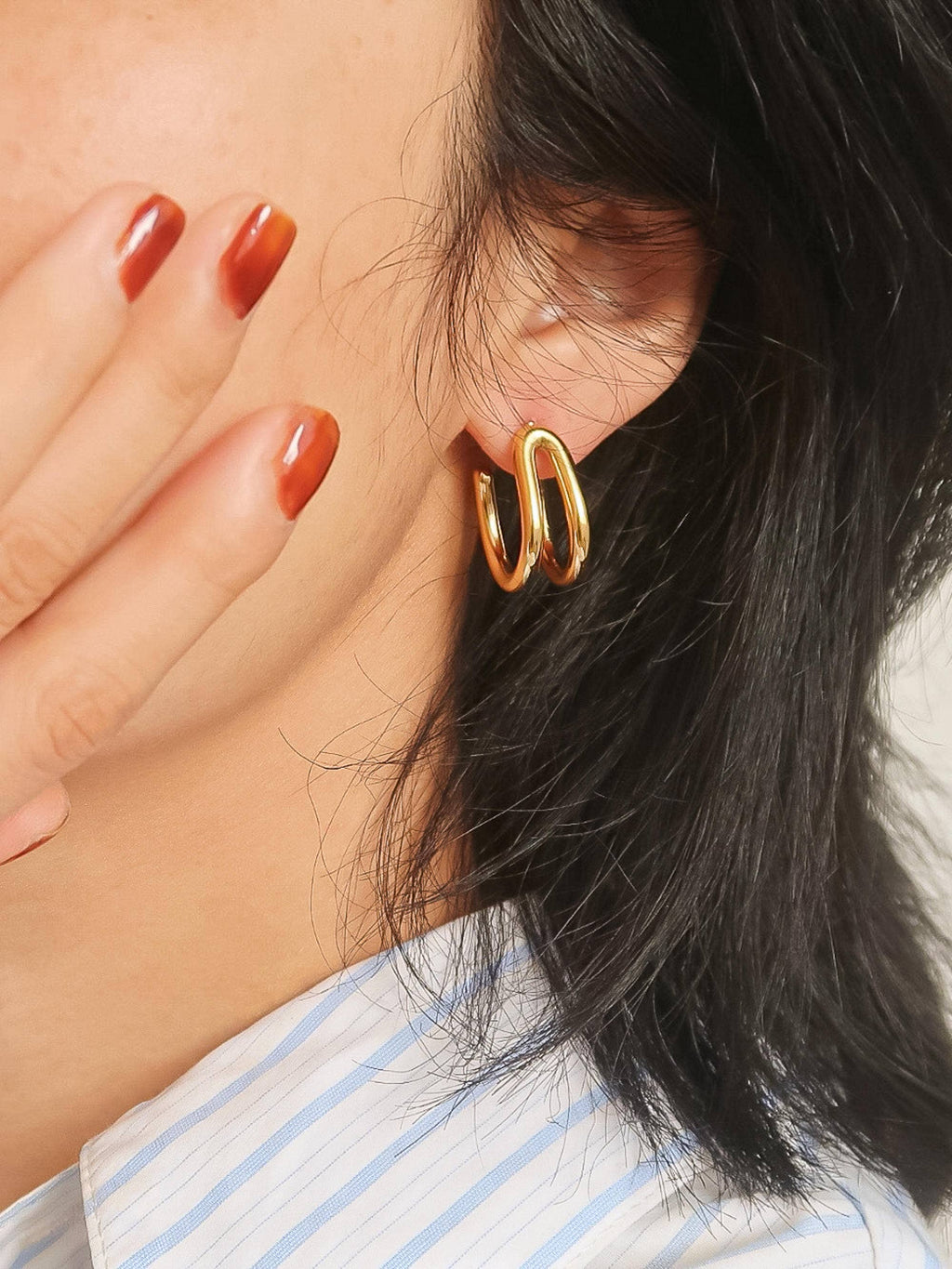 Lucille Double C Hoop Earrings
