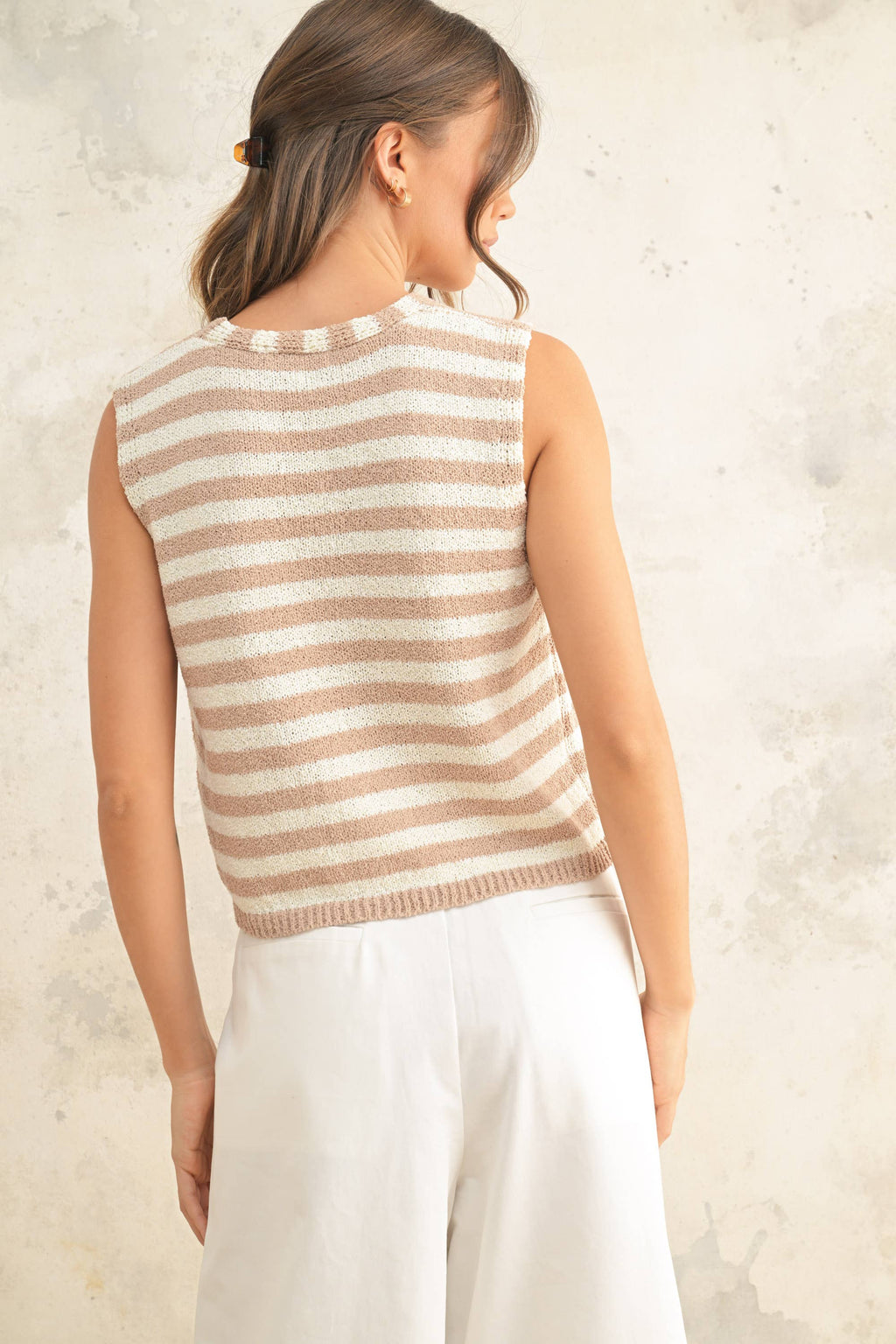 Trent Striped Knit Vest