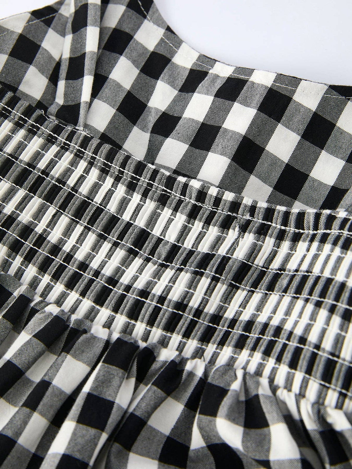 Plaid Girl Smocked Ruffle Dress