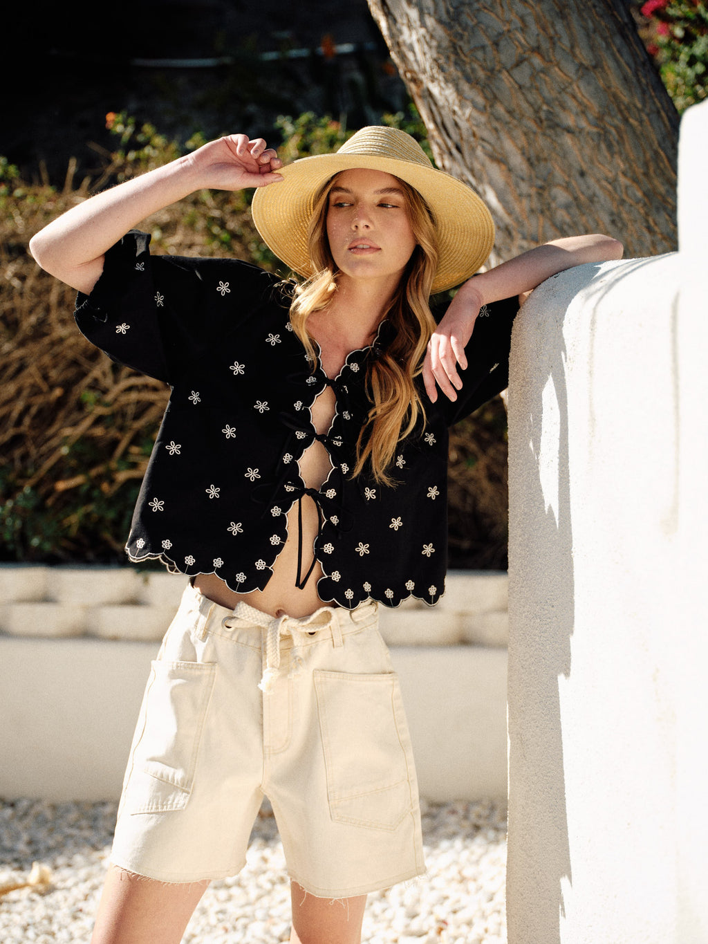 Stella Floral Tie Front Top