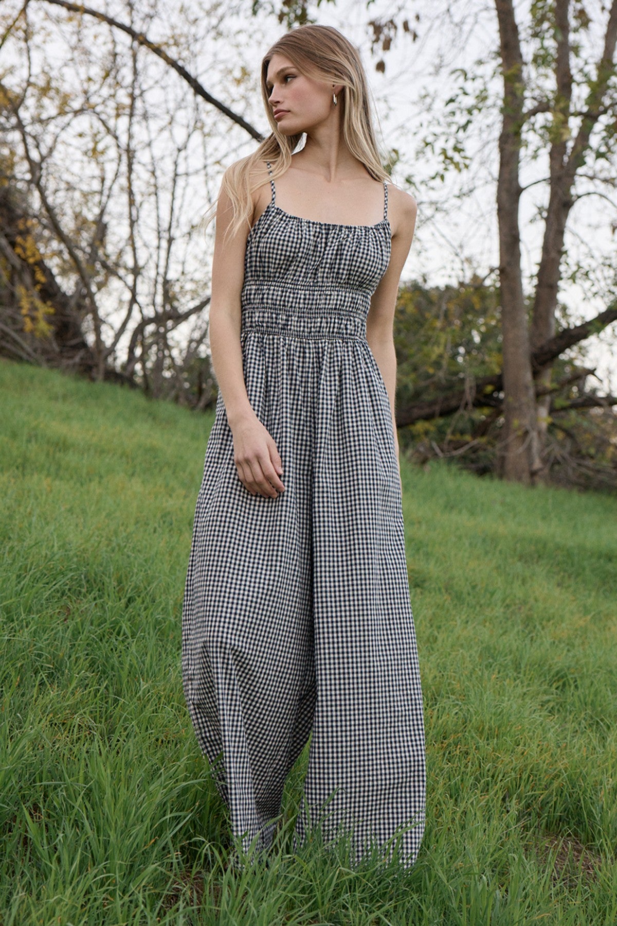 Georgia Gingham Wide Leg Jumpsuit