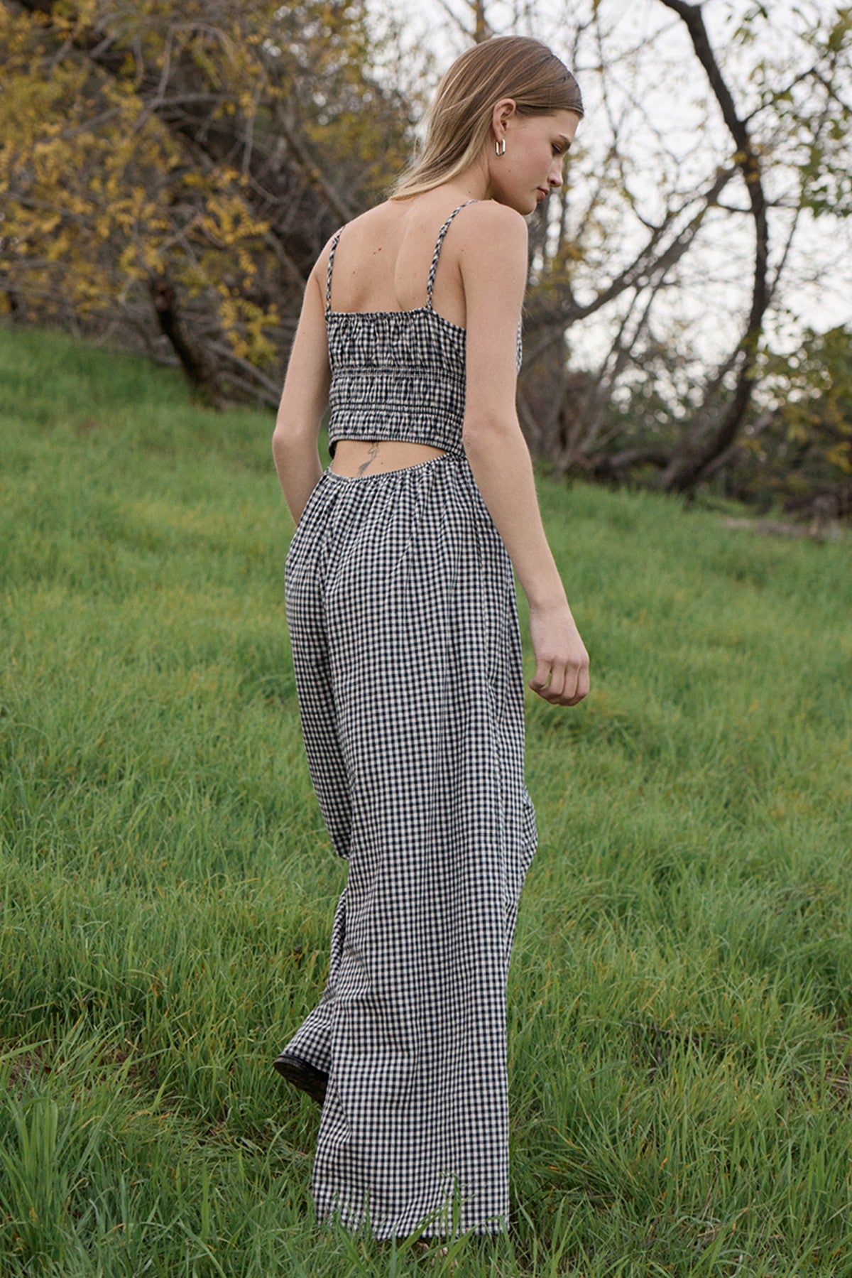 Georgia Gingham Wide Leg Jumpsuit