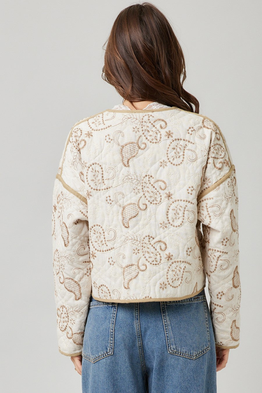 Paisley Quilted Embroidered Jacket