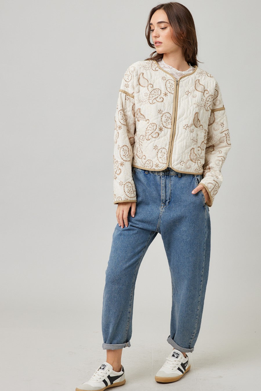 Paisley Quilted Embroidered Jacket