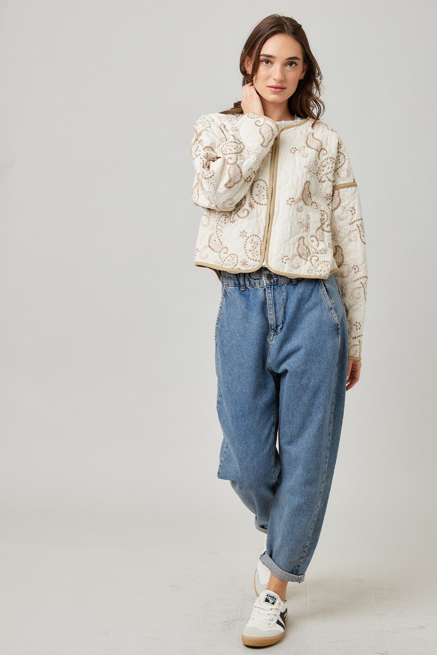 Paisley Quilted Embroidered Jacket