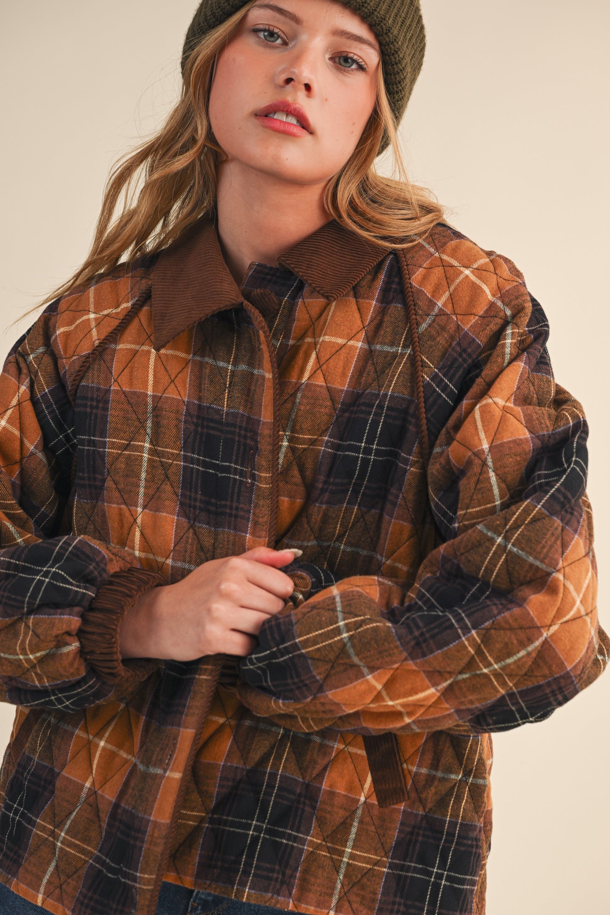 Priya Plaid Quilted Jacket