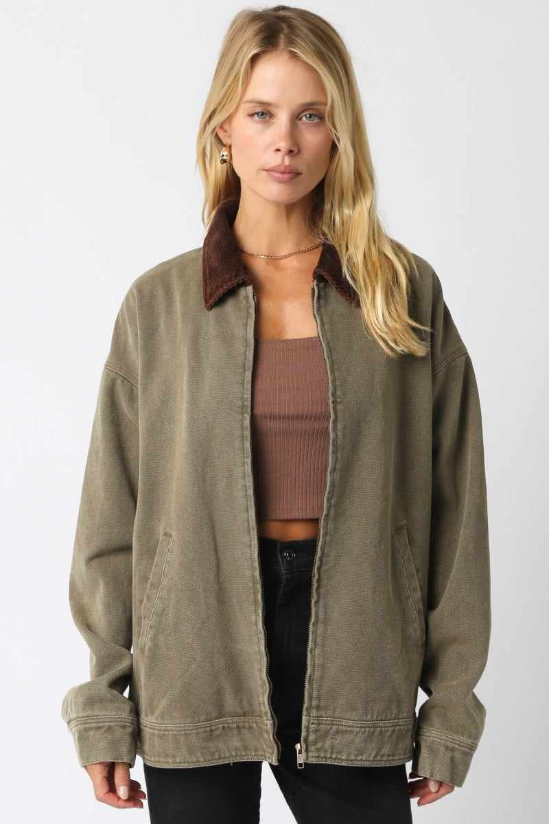 Elliott Barn Coat in Olive