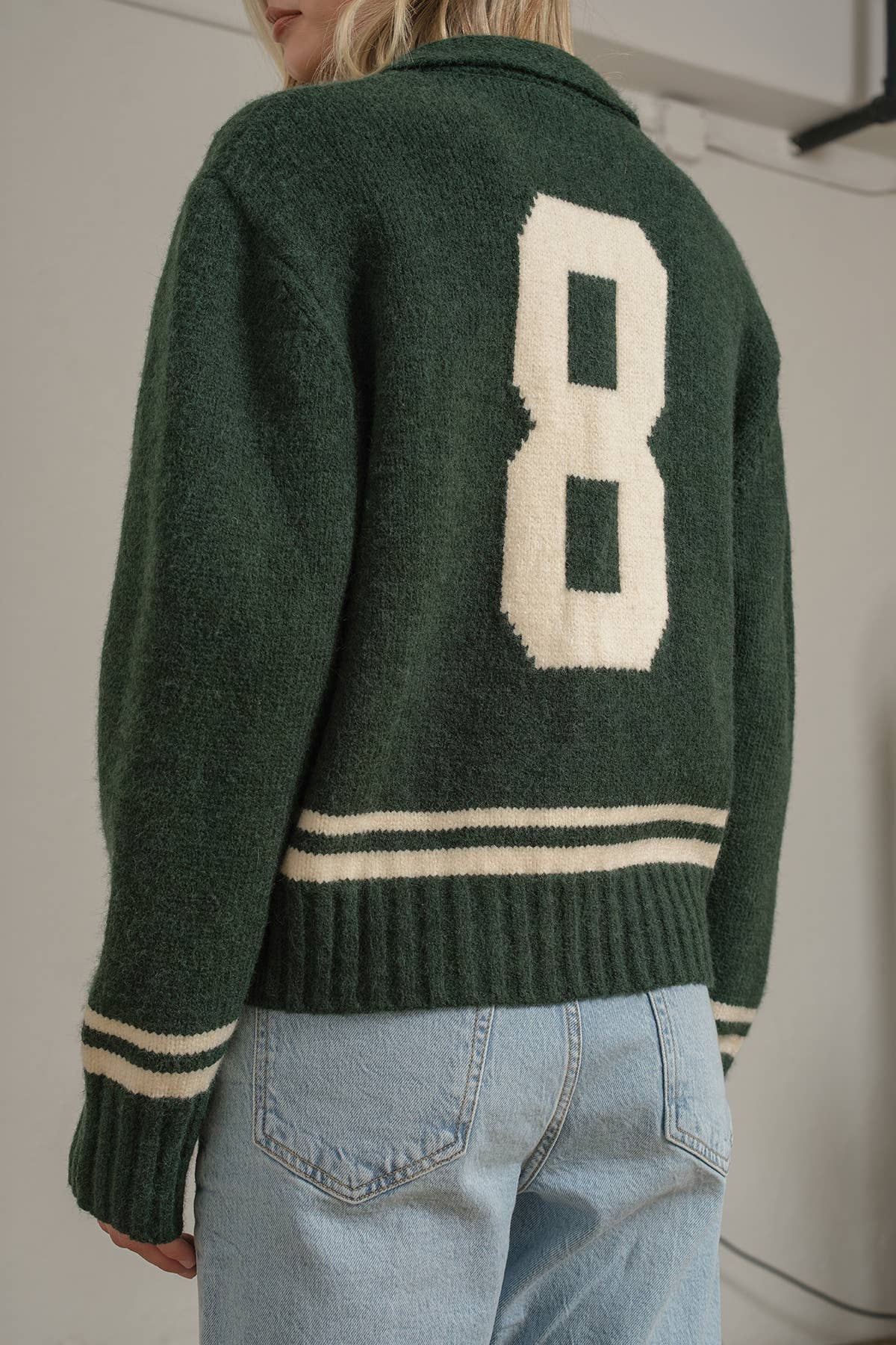 Retro Varsity Zip Knit Jacket