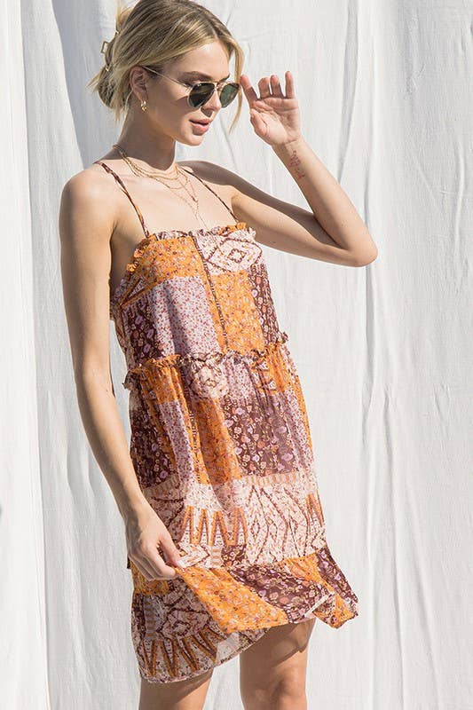 Juno Patchwork Print Dress