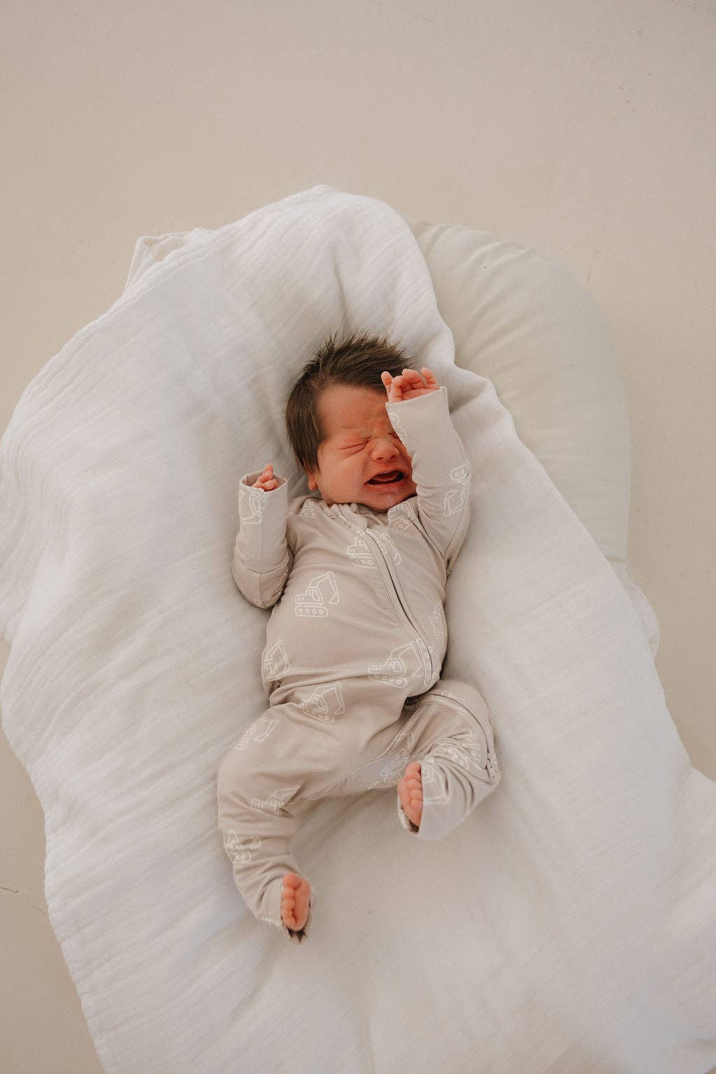 Excavator Baby Zip Pajamas