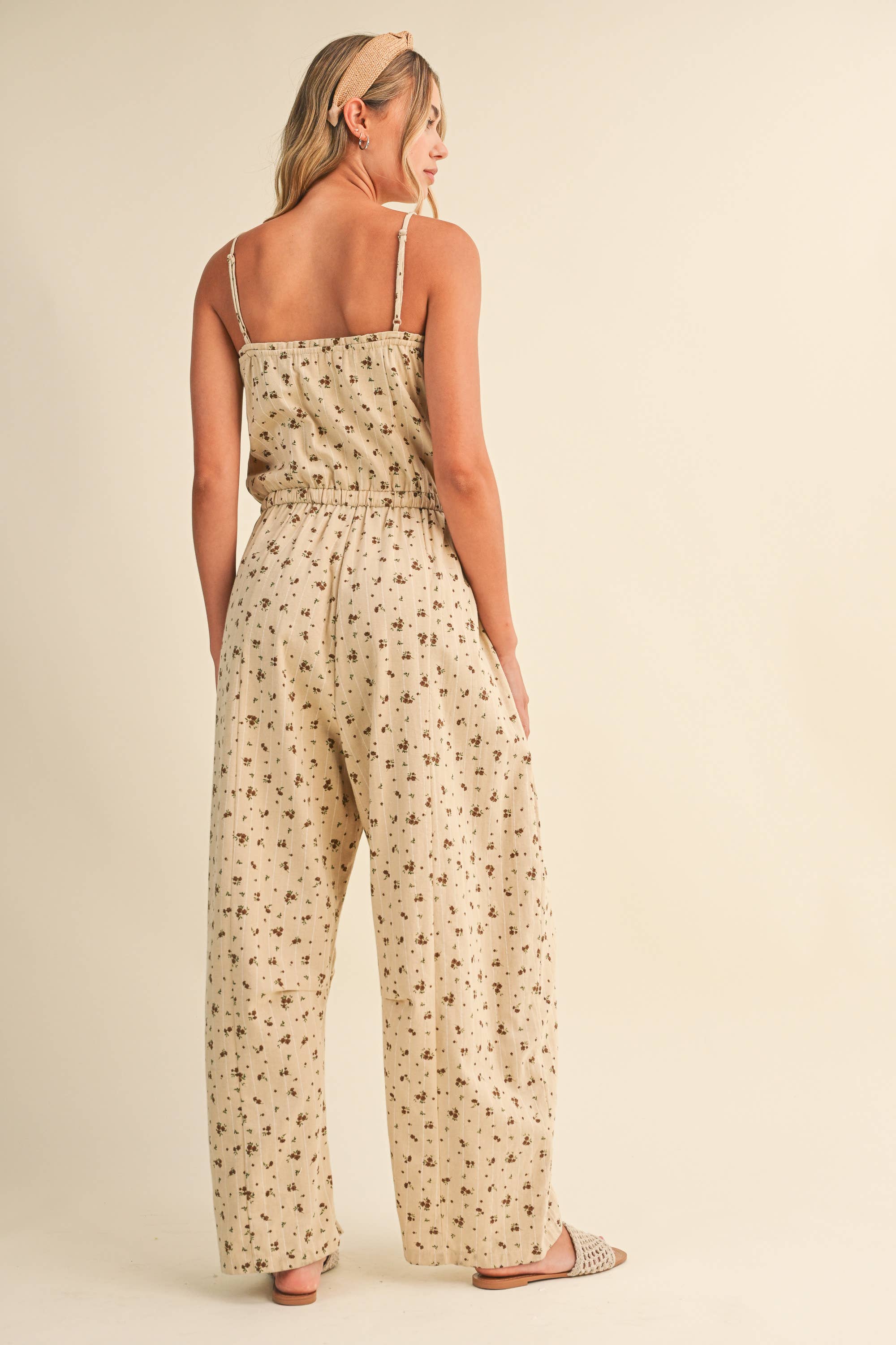 Ryanne Ditsy Floral Barrel Jumpsuit