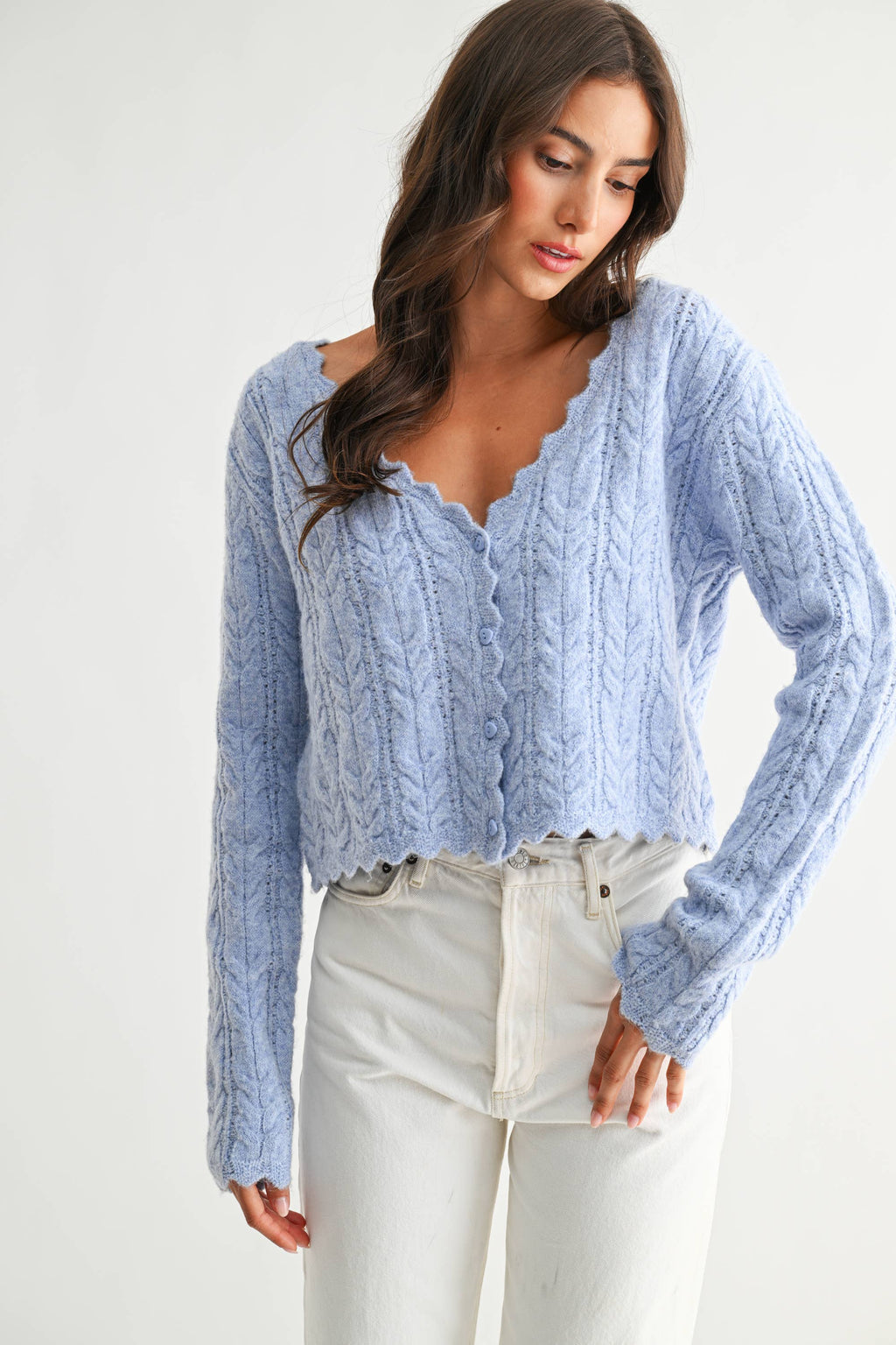 Suki Scalloped Hem Cardigan