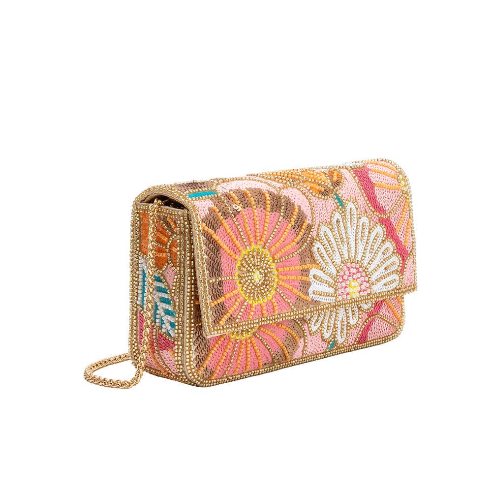 Magnolia Gold Beaded Clutch Bag