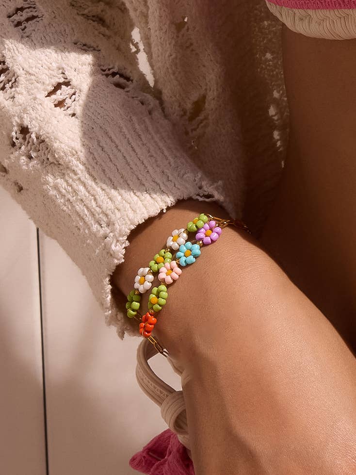 Leia Beaded Daisy Chain Bracelet