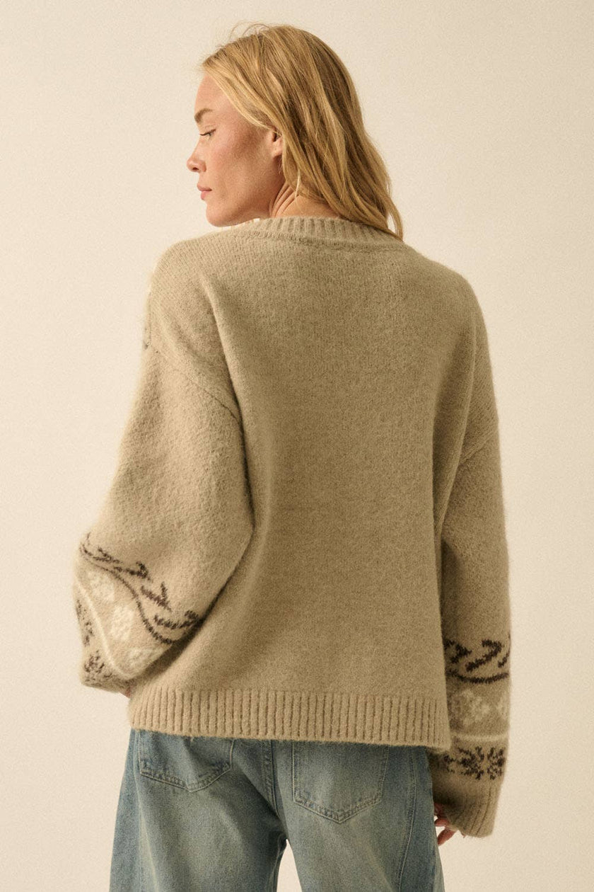 Mocha Mirage Jacquard Cardigan