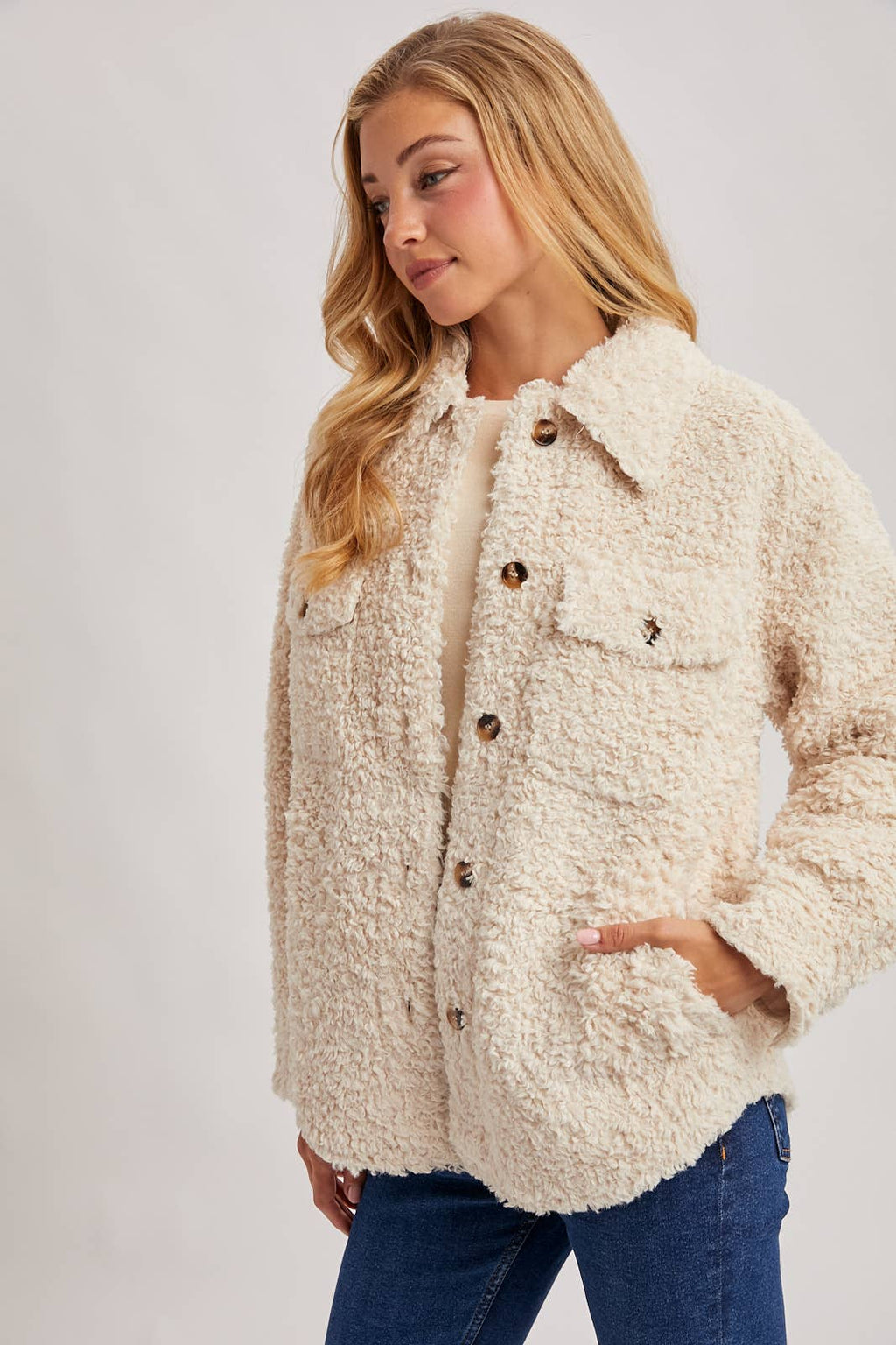 Porter Boucle Jacket in Cream