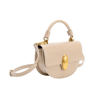 Esther Crescent Crossbody Bag in Bone