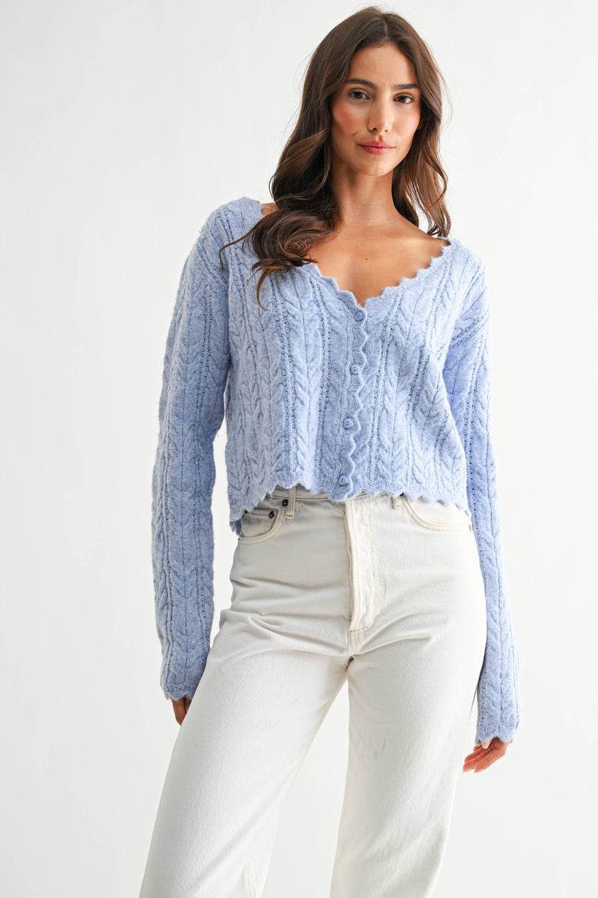 Suki Scalloped Hem Cardigan