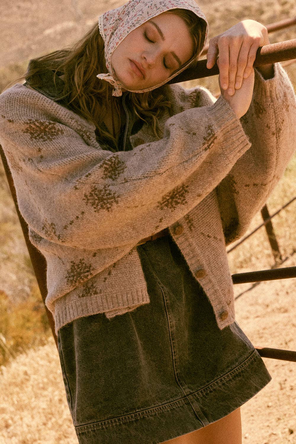 Snowflake Jacquard-Knit Cardigan