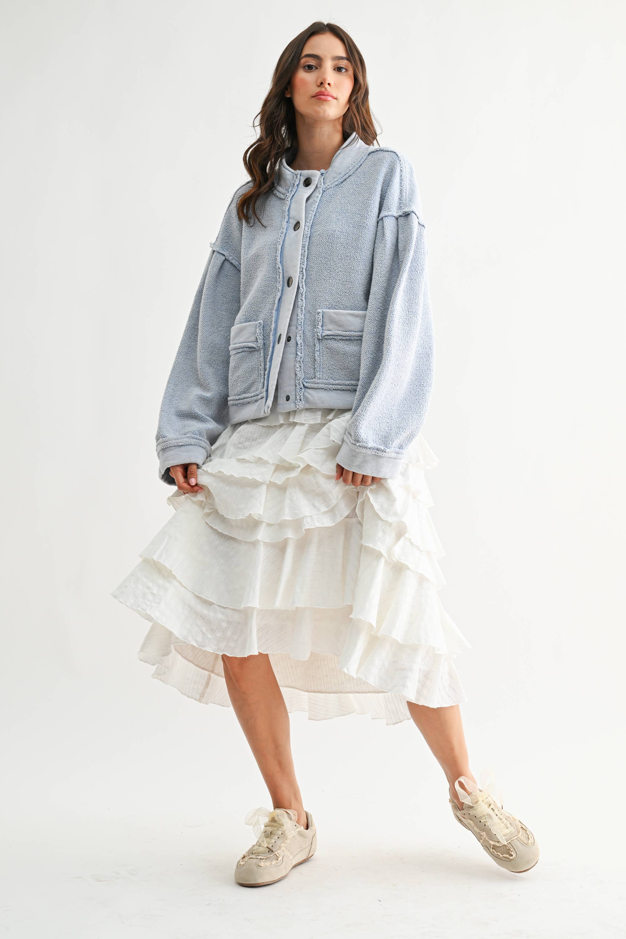 Theo Textured Button Up Jacket