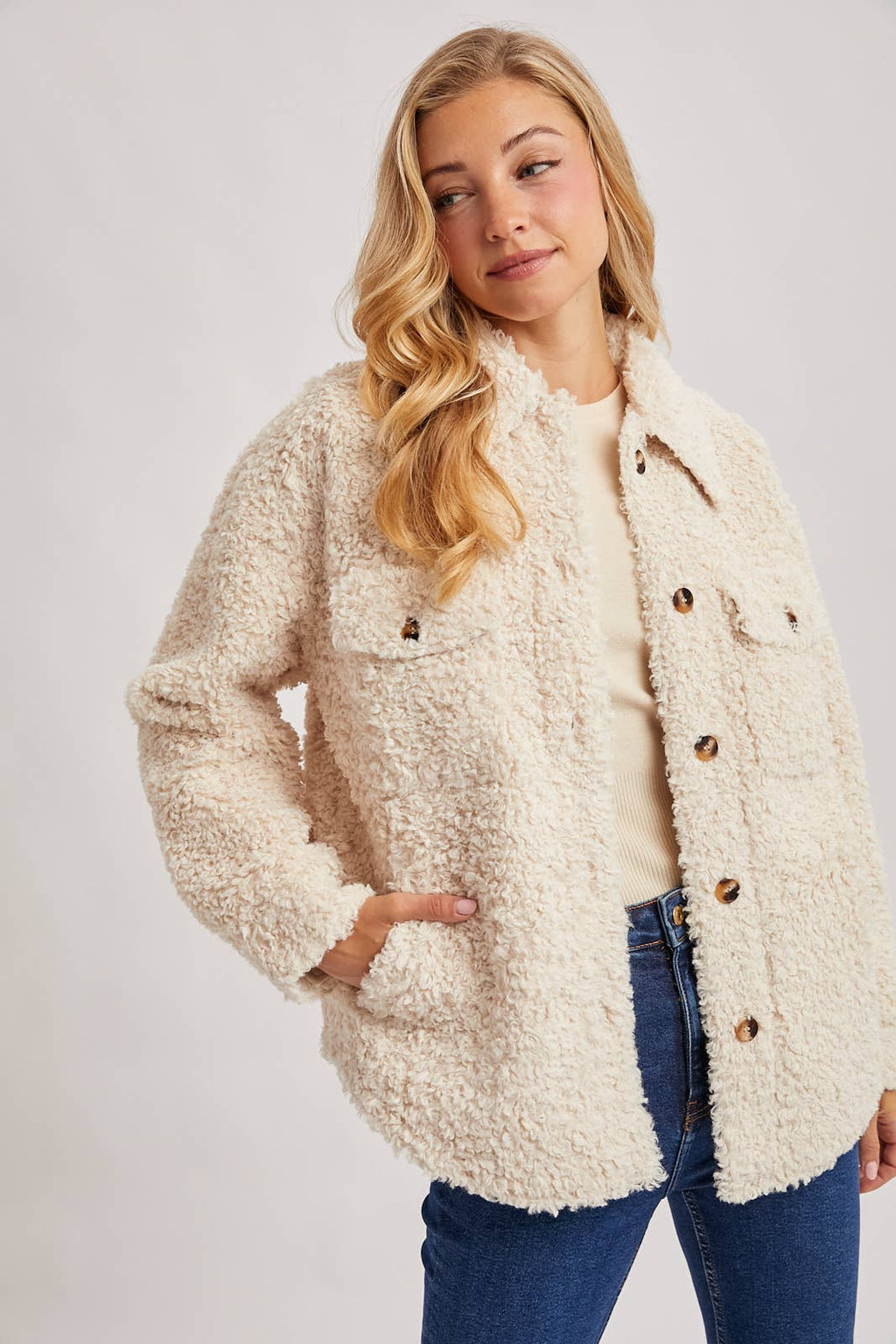 Porter Boucle Jacket in Cream