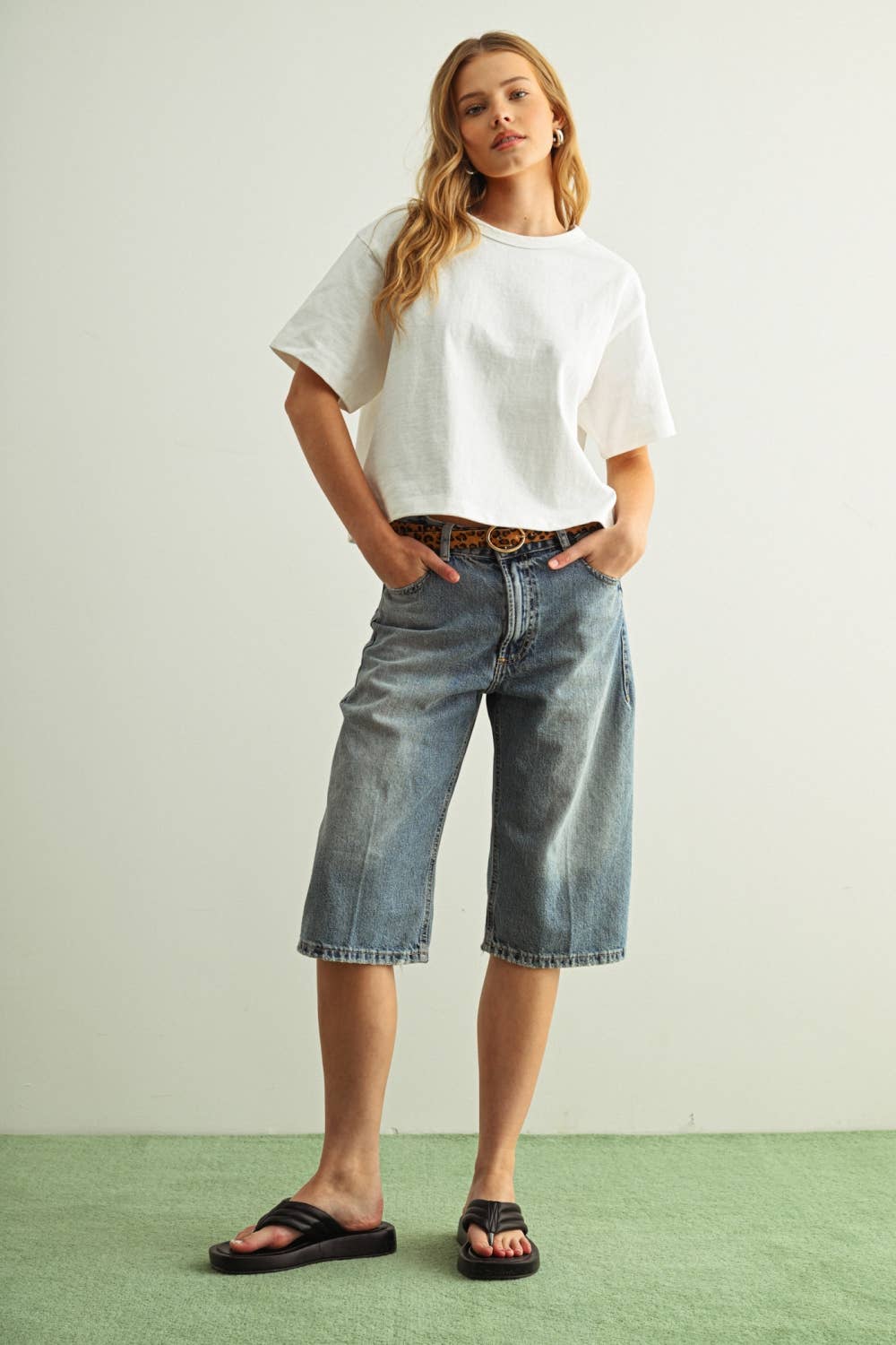 Lena Linen Knit Crew Top in Oatmeal