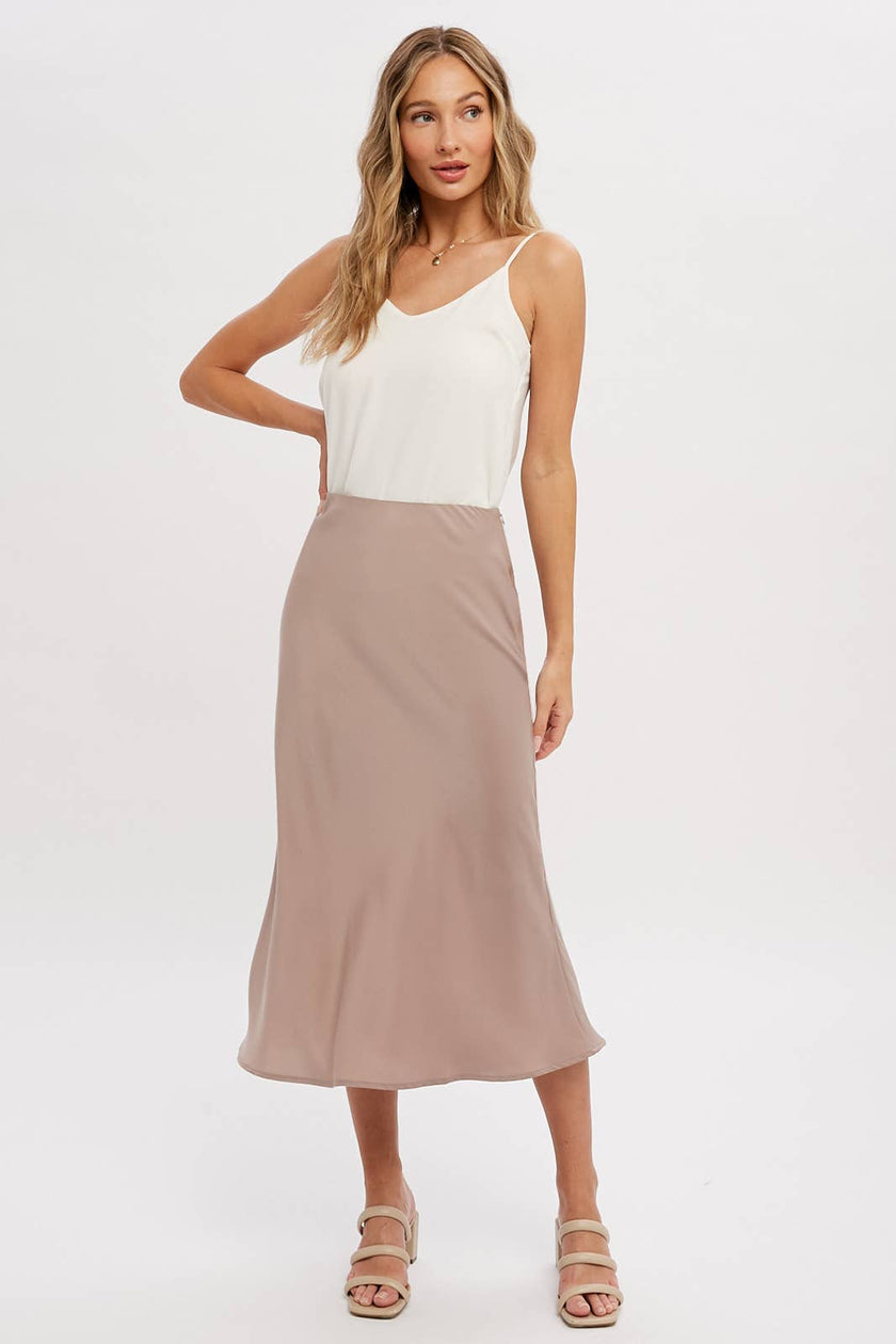 Miley Satin Midi Skirt