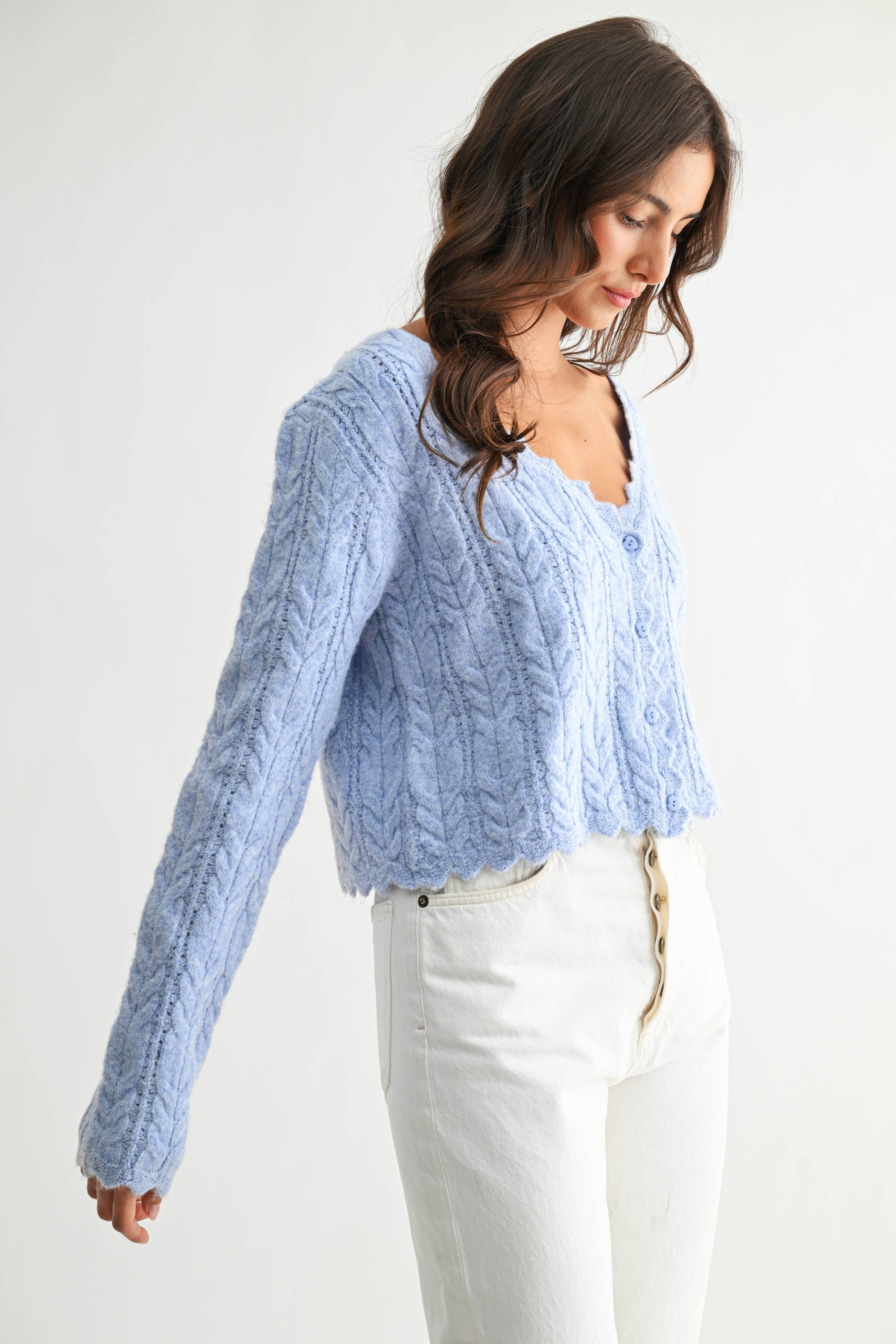 Suki Scalloped Hem Cardigan