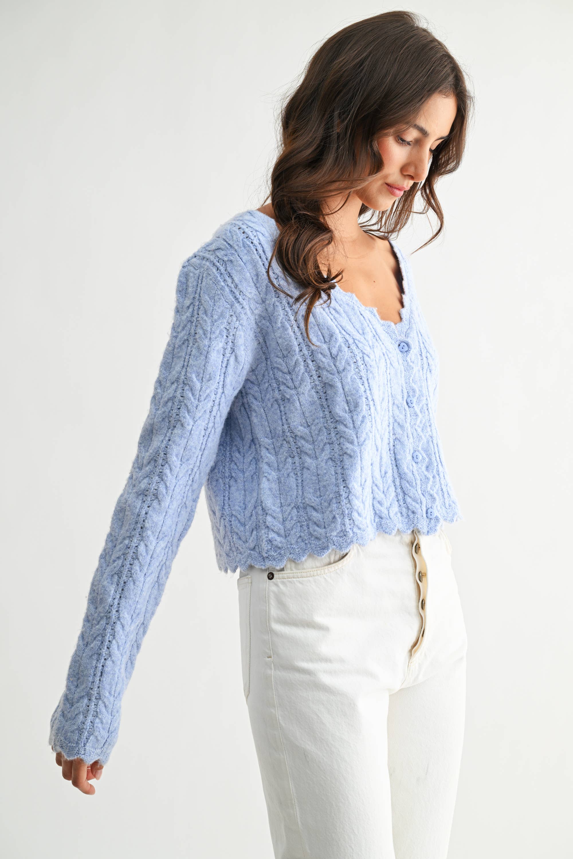 Suki Scalloped Hem Cardigan