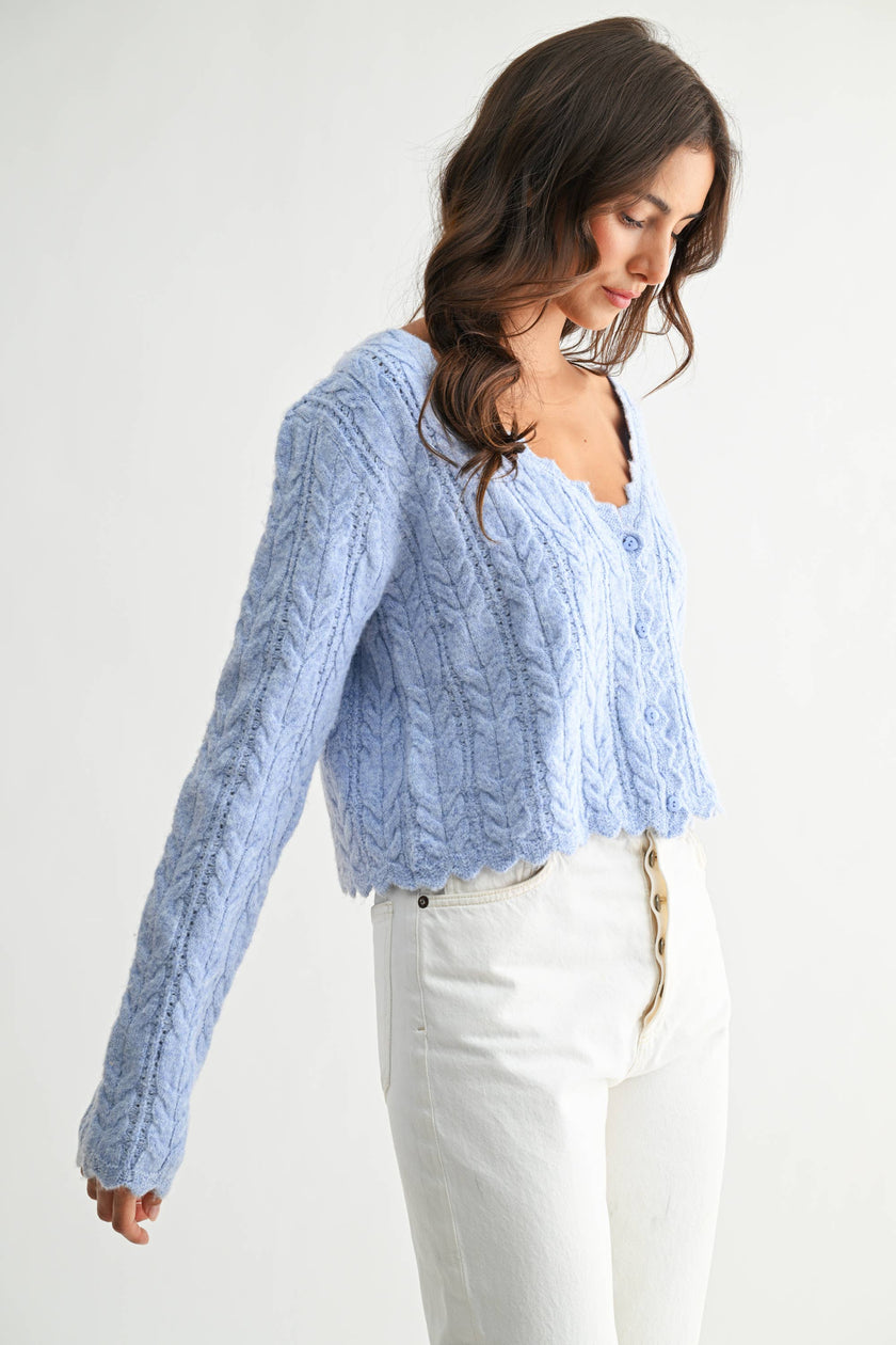 Suki Scalloped Hem Cardigan
