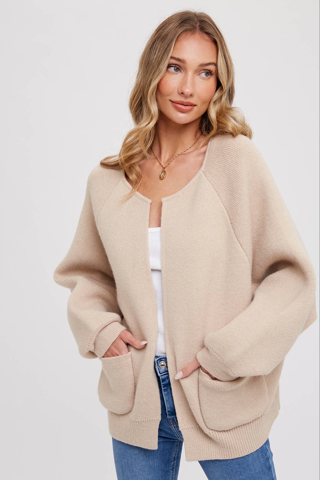 Elyse Knit Jacket in Beige