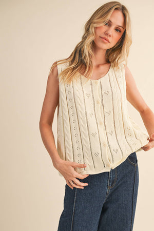 Elodie Heart Knit Sweater Vest