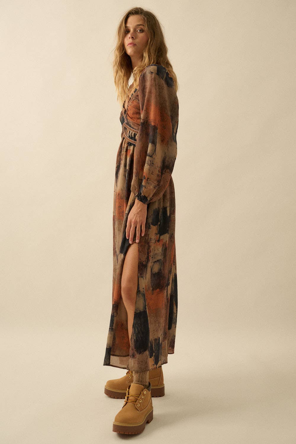 Leo Velvet-Trimmed Maxi Dress