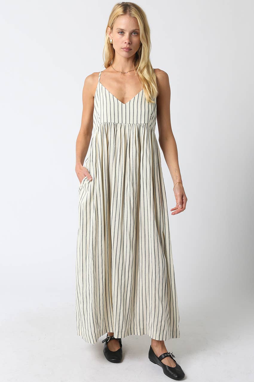 Elara Stripe Relaxed Maxi Dress