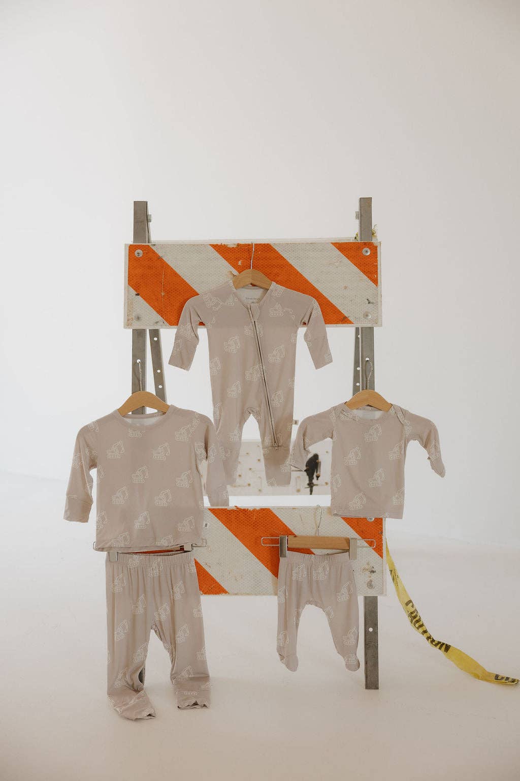 Excavator Baby Zip Pajamas