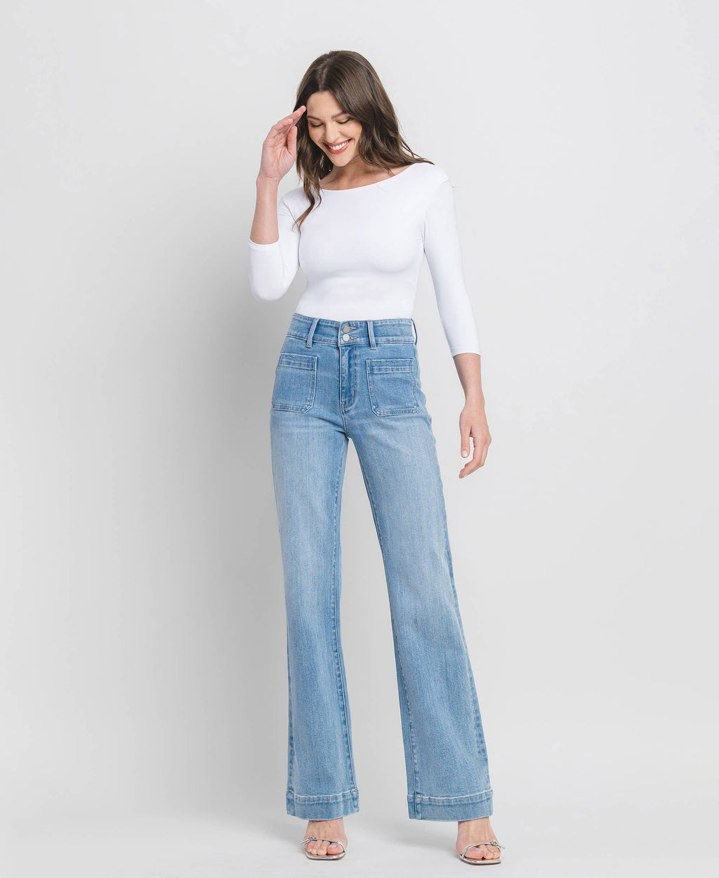 90s Vintage Super High Rise Flare Jeans