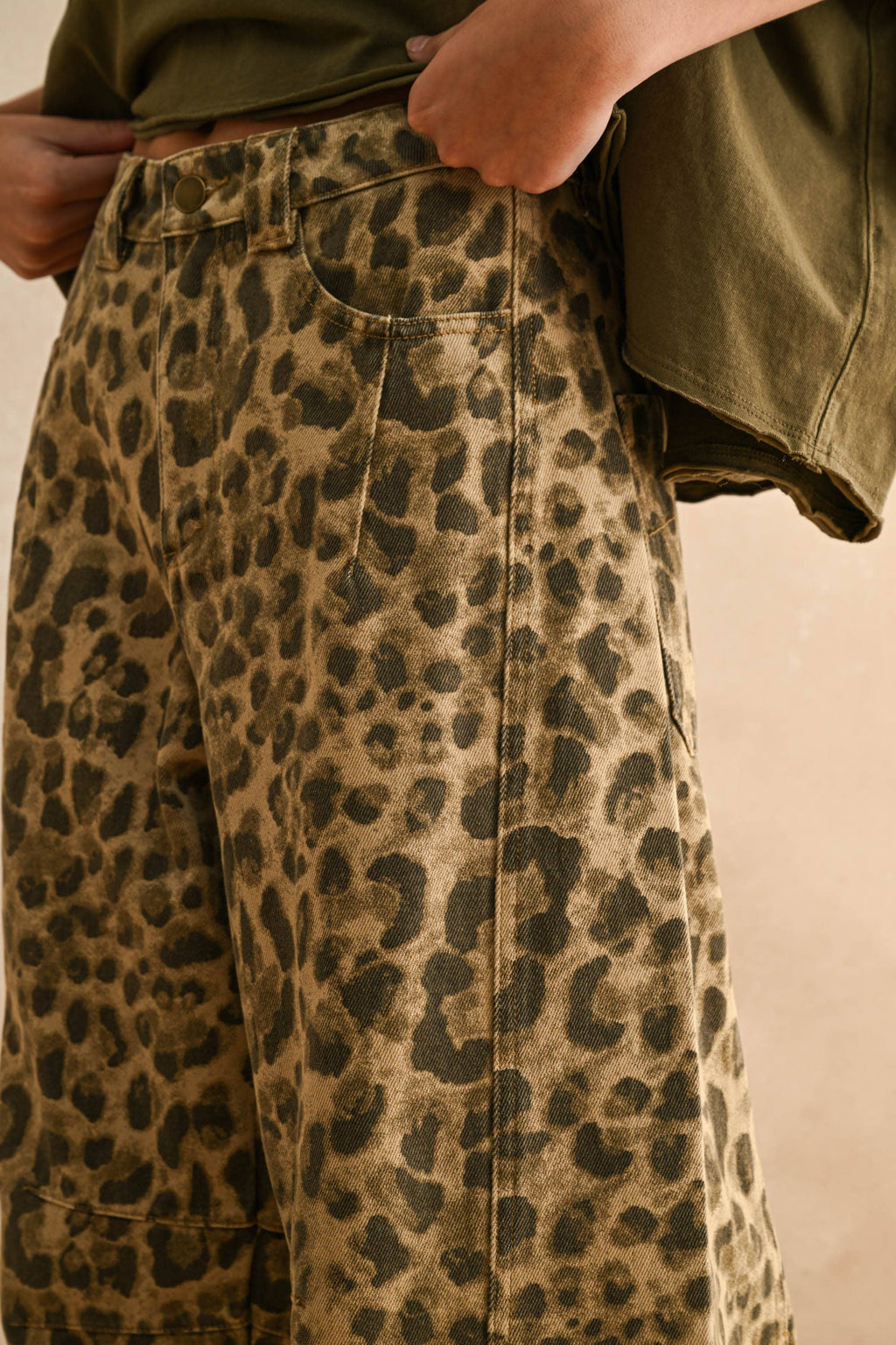 Isla Leopard Print Barrel Pants