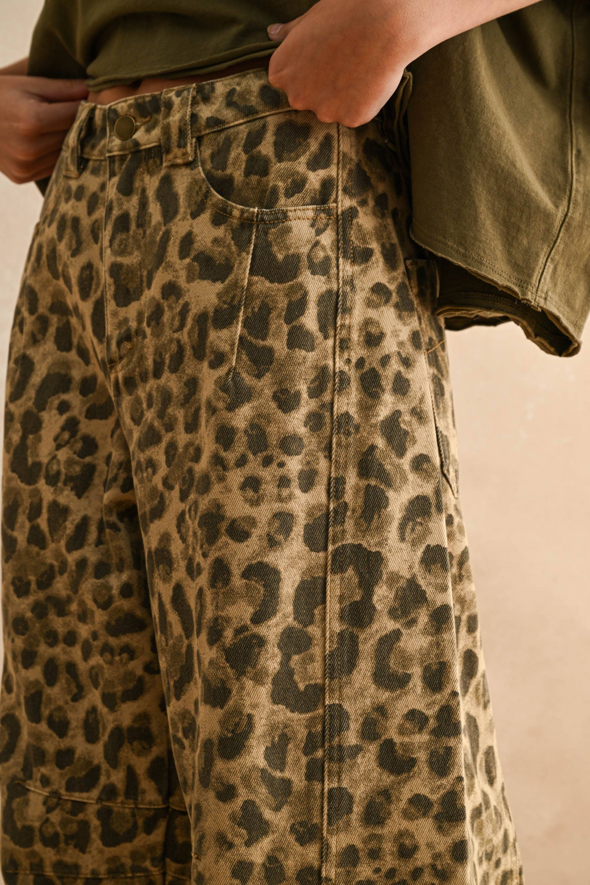 Isla Leopard Print Barrel Pants
