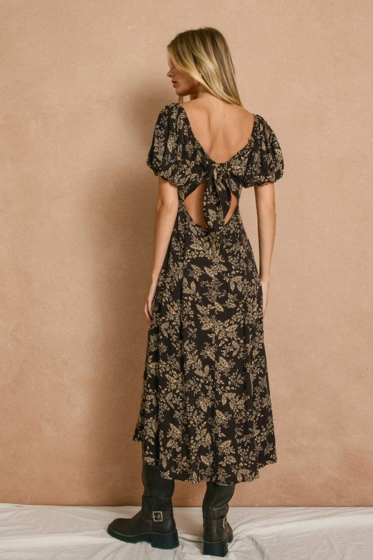 Brown Butter High Slit Midi Dress