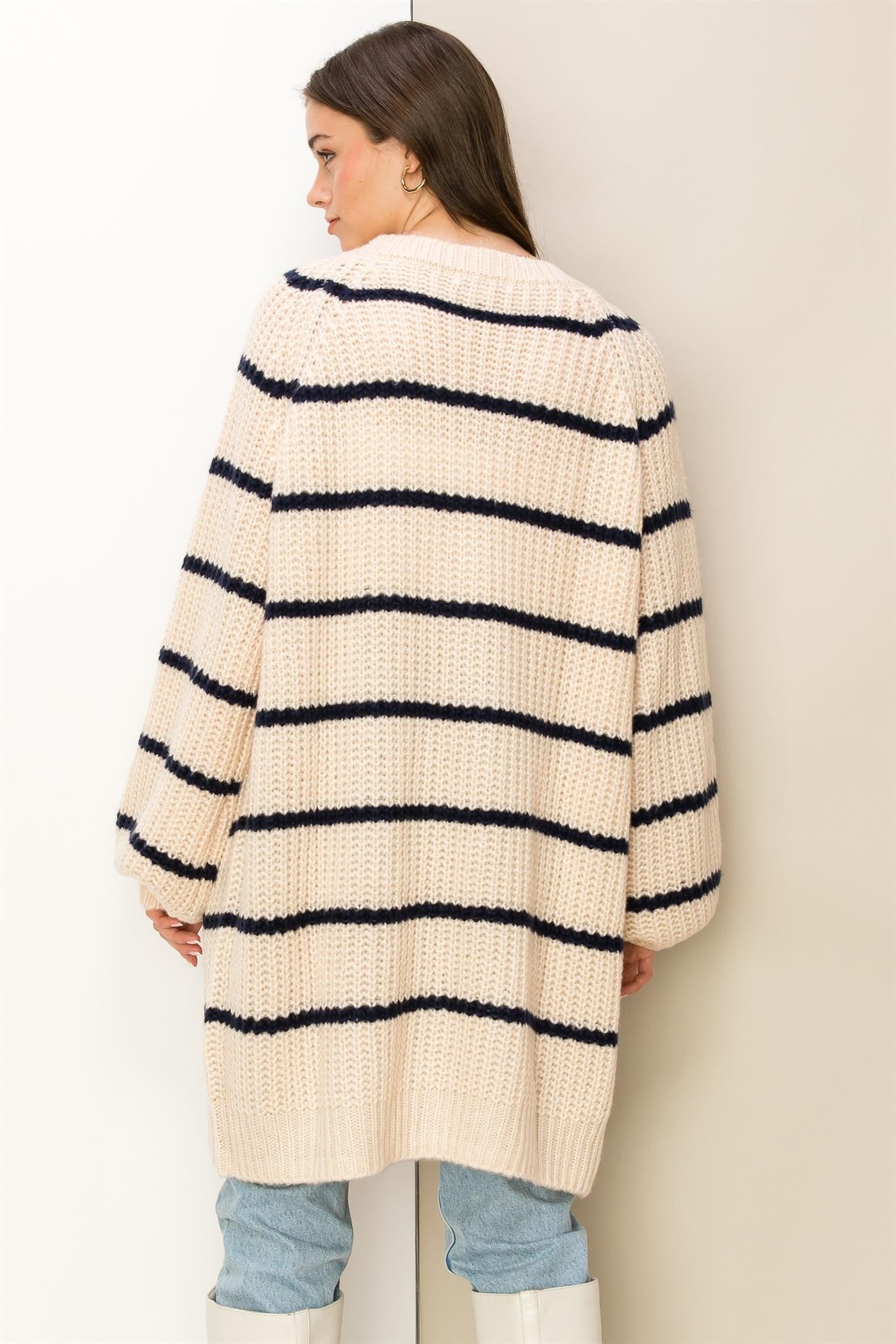 Aubree Striped Sweater Cardigan