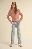 Sayla Crochet Cardigan in Dusty Rose