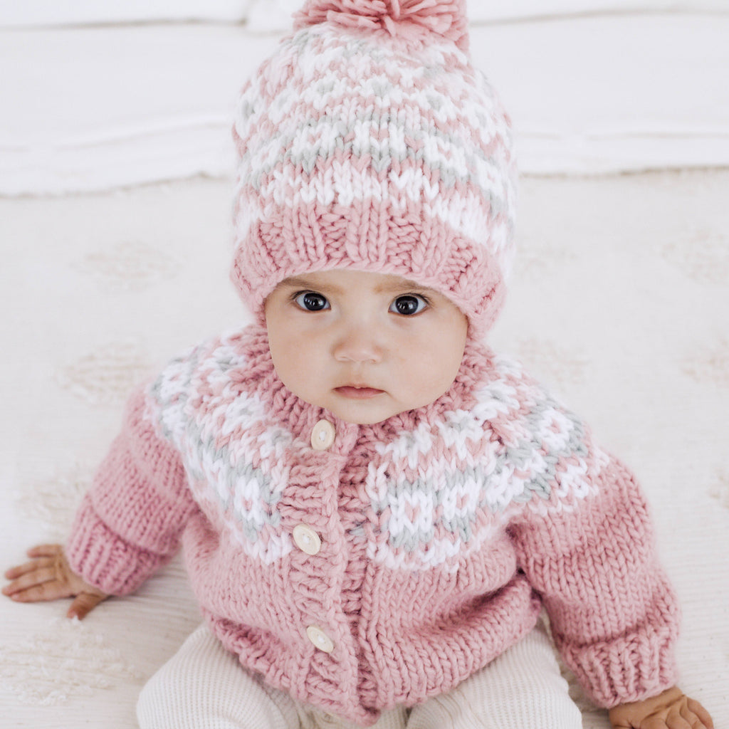 Little Rosy Fairisle Baby Cardigan